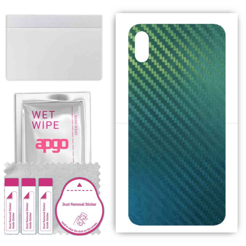 apgo Schutzfolie für die Rückseite kompatibel mit Apple iPhone XS Max, Skin Sticker, Wrap Film, Folie, Vinyl - Muster Carbon Chamäleon CAKA1 von Joom DACH