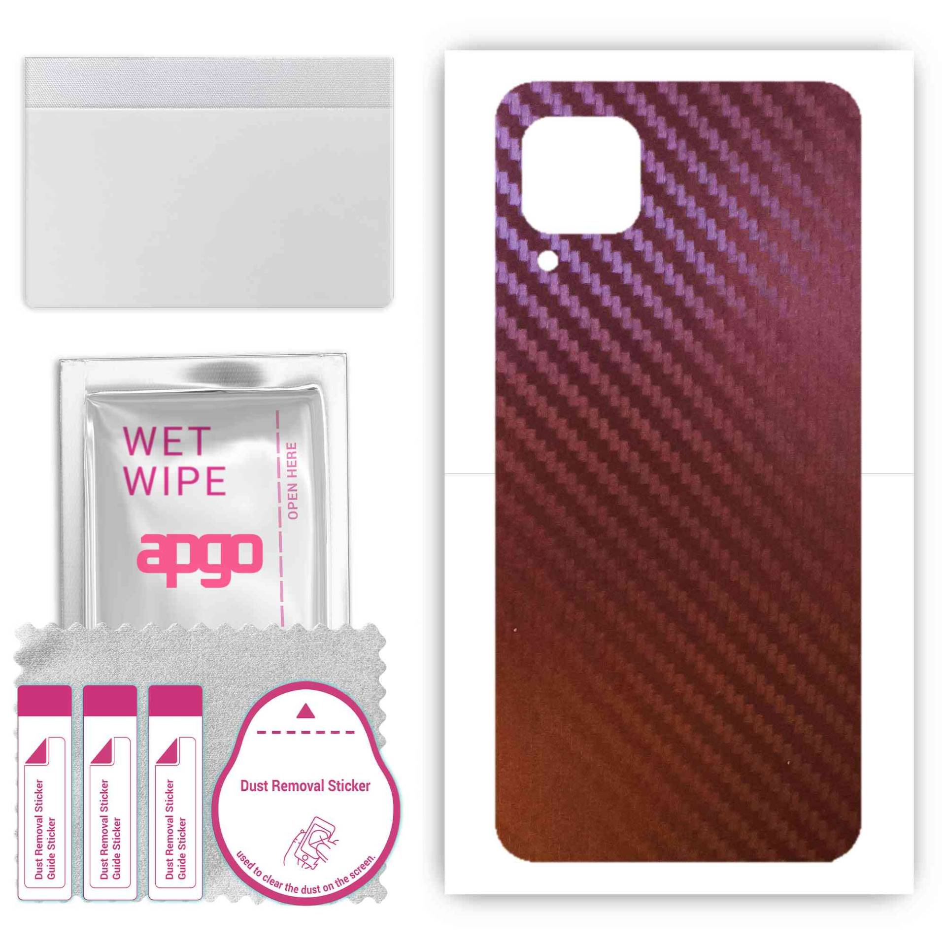 apgo Skin Aufkleber Folie Vinyl für die RÜCKSEITE kompatibel mit Huawei P40 lite, kratzfest, einfach zu installieren - Carbon Chamäleon CAKA5 von Joom DACH