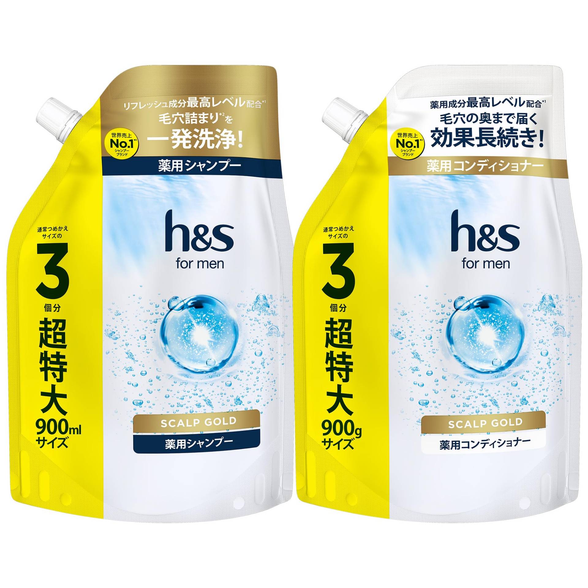 for men Shampoo Conditioner Set Refill Large Capacity Scalp EX for men h&s & 900mL+900g h&s von Joom DACH