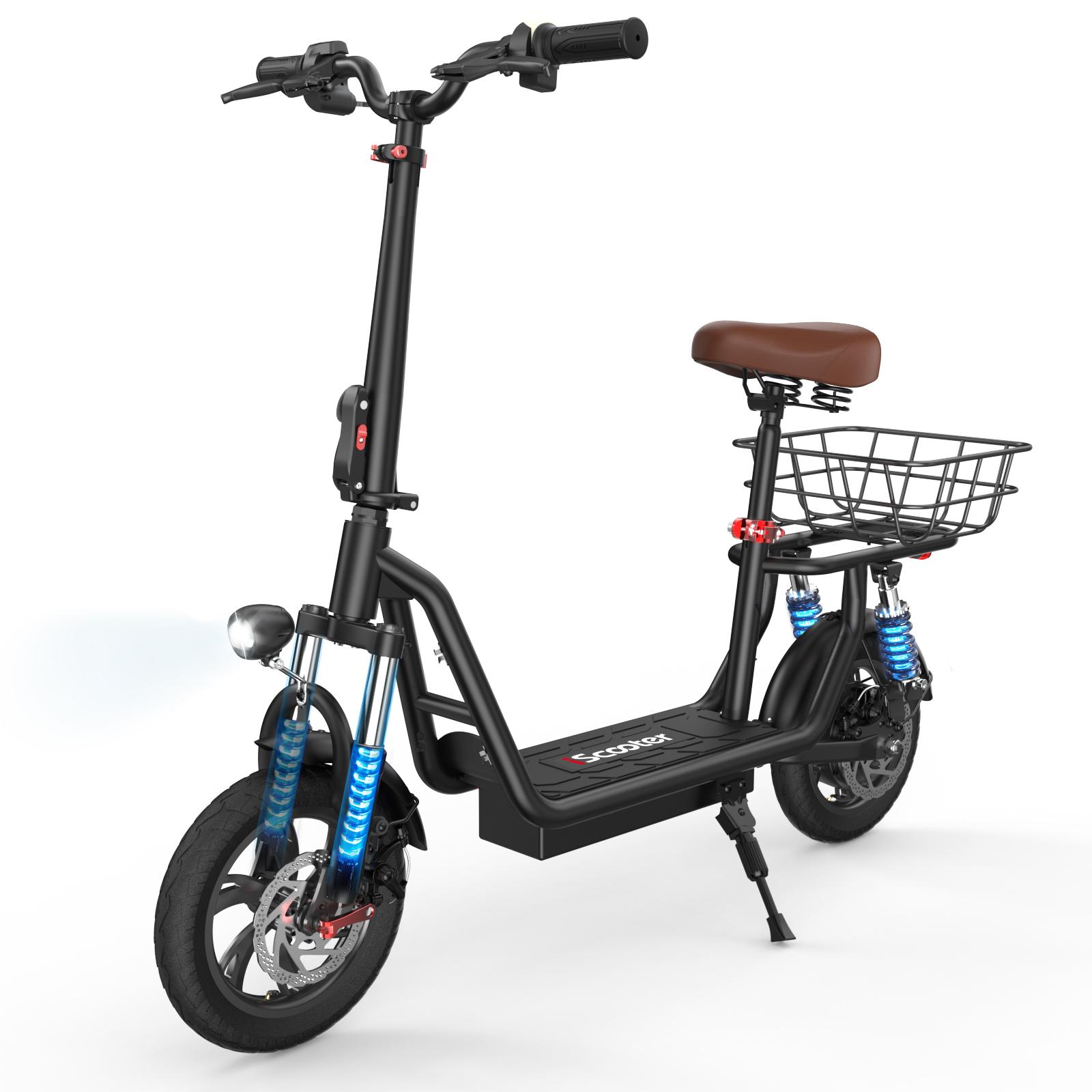 iScooter i12 City Commuting Elektroroller 500W Motor 36V7.5Ah Akku 12 Zoll Straßenreifen E-Scooter Outdoor Fahren EScooter Mit Hinterkorb von Joom DACH