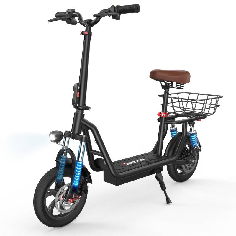 iScooter i12 City Commuting Elektroroller 500W Motor 36V7.5Ah Akku 12 Zoll Straßenreifen E-Scooter Outdoor Fahren EScooter Mit Hinterkorb von Joom DACH