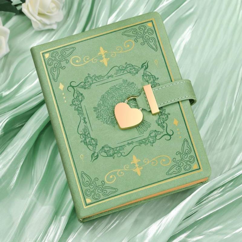 mit Schloss Tagebuch 288 Seiten Vokabelheft Geheimes Tagebuch Memo Notizbuch Mädchen grün von Joom DACH