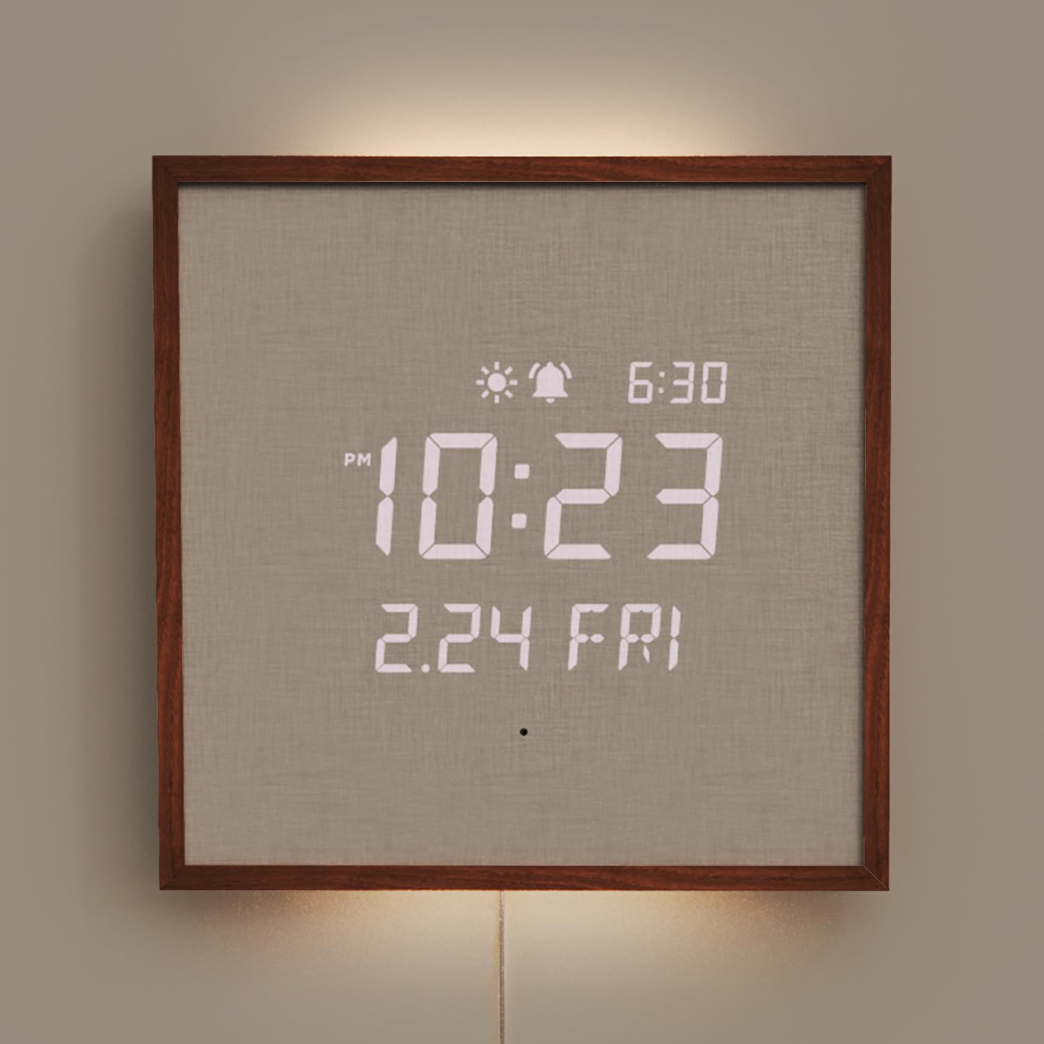 mooas Holzrahmen Hintergrundbeleuchtetes Nachtlicht LED-Wand 3 Verwendung Wählbar Kann in 2 Wänden installiert werden Multifunktionaler LED-Alarm Stundenfernbedienung 4 Ebenen von von Joom DACH