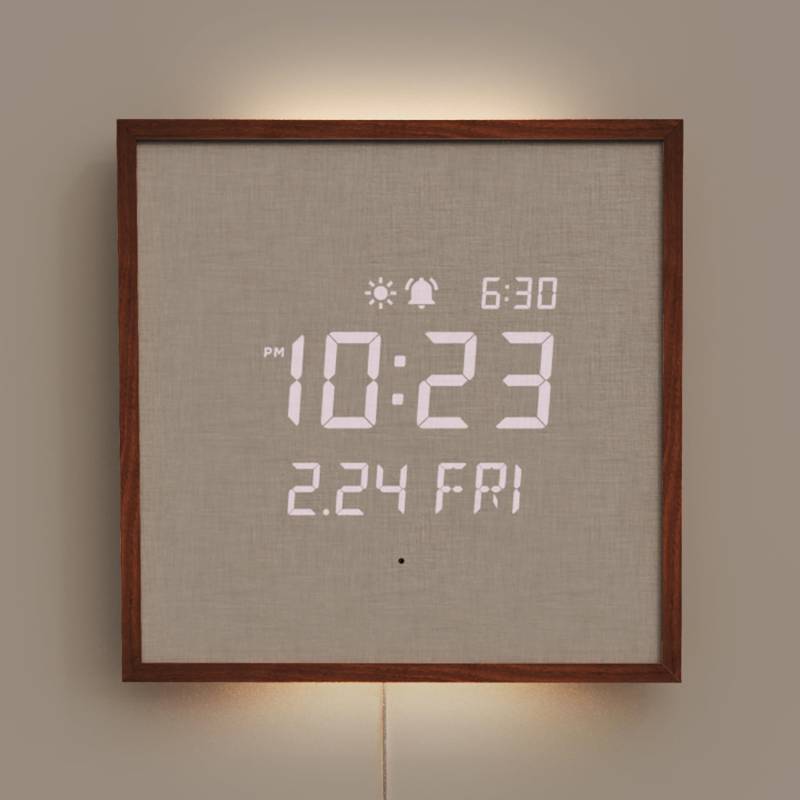 mooas Holzrahmen Hintergrundbeleuchtetes Nachtlicht LED-Wand 3 Verwendung Wählbar Kann in 2 Wänden installiert werden Multifunktionaler LED-Alarm Stundenfernbedienung 4 Ebenen von von Joom DACH