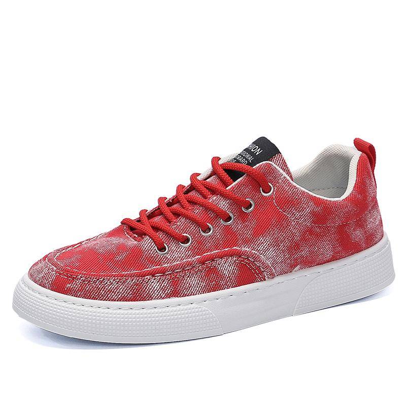 neue Herren bequeme Outdoor-Sportschuhe Sommer Mesh Schuhe Atmungsaktive Sommer Canvas Board Schuhe Stoffschuhe Freizeitschuhe 39 rot von Joom DACH