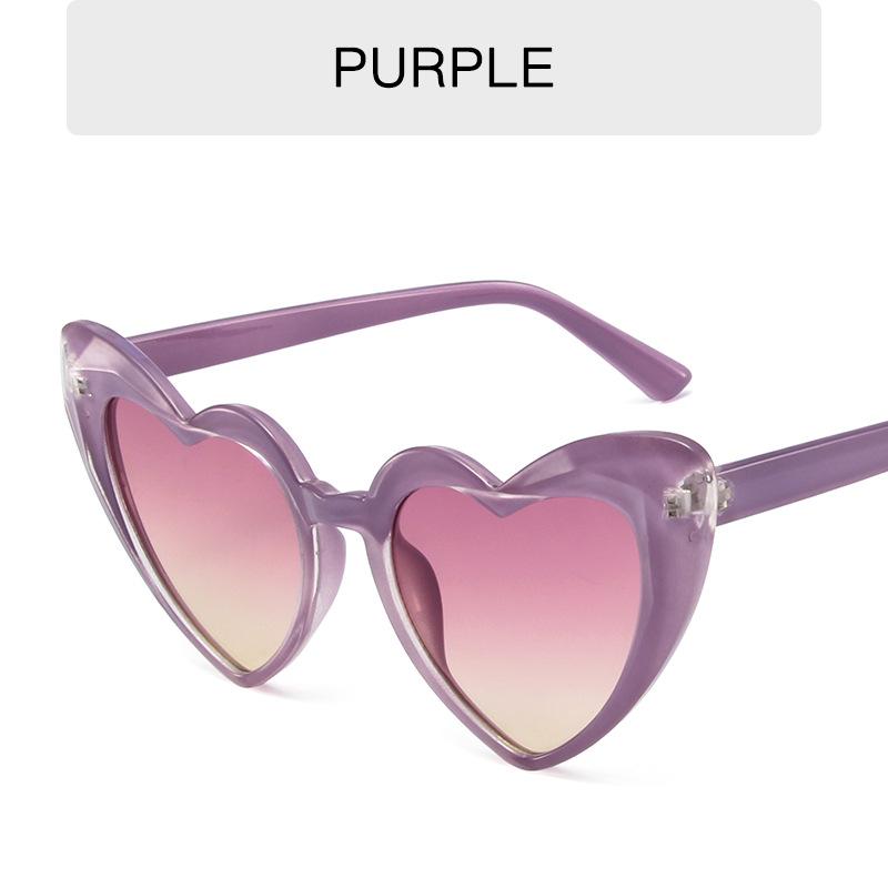 nicht polarisierte Mode Party Niedliche Herzförmige Sonnenbrille Damen Vintage Retro Stil Herz Cat Eye Sonnenbrille violett von Joom DACH