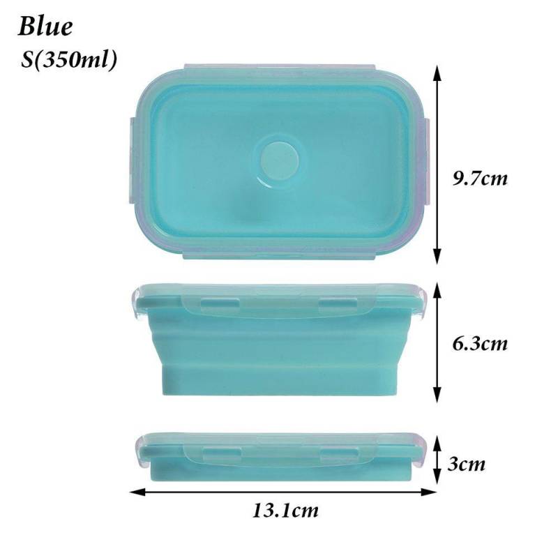& Wohnen Haushalt Küche Faltbare Schüssel Picknick Boxen Silikon Lebensmittel Container Folding Lunchbox 350ml(S) blau von Joom DACH