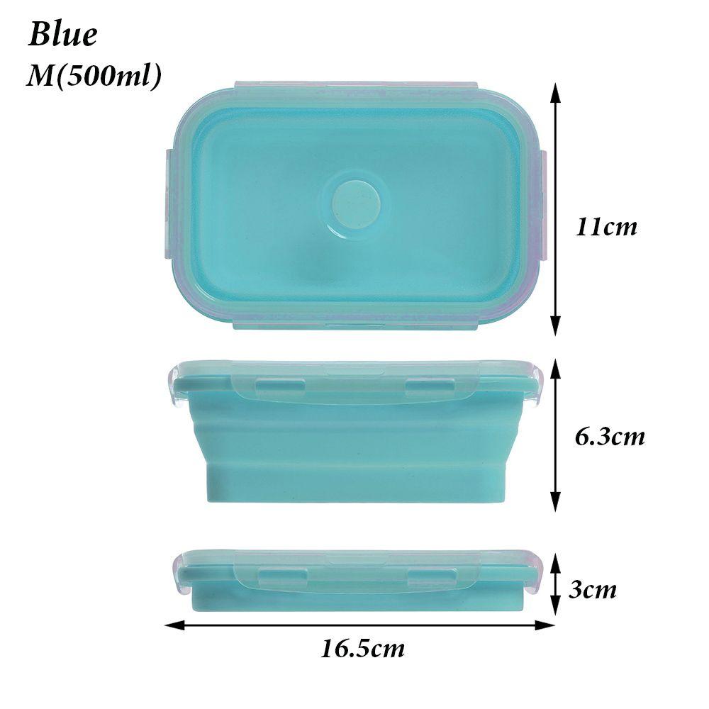 & Wohnen Haushalt Küche Faltbare Schüssel Picknick Boxen Silikon Lebensmittel Container Folding Lunchbox 500ml(M) blau von Joom DACH