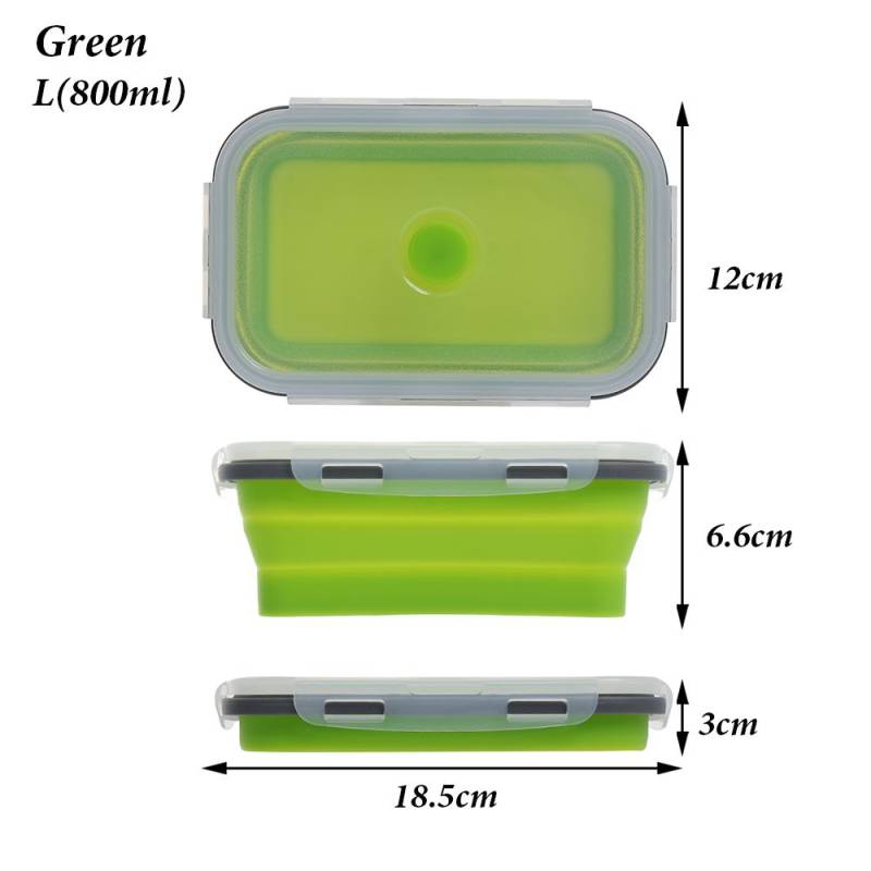 & Wohnen Haushalt Küche Faltbare Schüssel Picknick Boxen Silikon Lebensmittel Container Folding Lunchbox 800ml(L) grün von Joom DACH