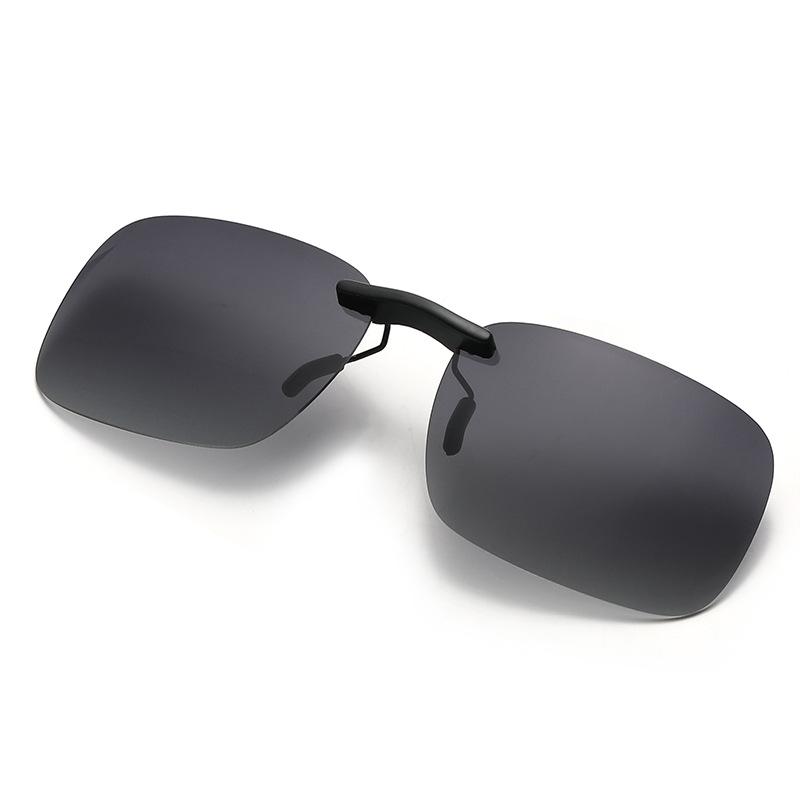 unpolarisiert Randlos Herren Clip-on Sonnenbrille Brille Schmale Clip-on Gläser Damen Blendschutz Nachtsicht Clips von Joom DACH
