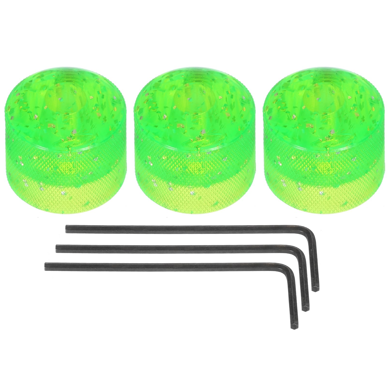 uxcell Dome Knöpfe Gitarrenknöpfe 6mm Flake Grün Kunststoff für E-Gitarre Bass Lautstärke Tonregelung mit internem Sechskant-Schlüssel Set mit 3 von Joom DACH