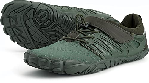 Joomra Damen Minimalistische Trail Running Barfußschuhe | Breite Zehenbox | Zero Drop, B_army Green, von JOOMRA