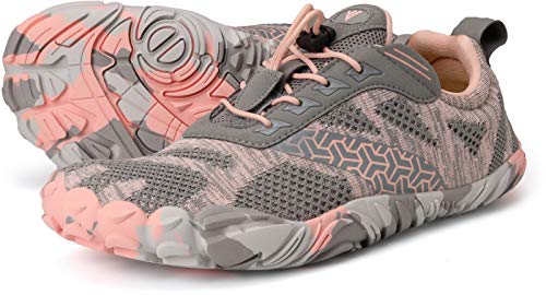 Joomra Damen Minimalistische Trail Running Barfußschuhe | Breite Zehenbox | Zero Drop, W20 | Rosa Grau, 41 EU von JOOMRA