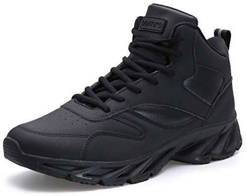 Joomra Stilvolle Herren Sneakers High Top Athletik inspirierte Schuhe, 2_all Schwarz, 41.5 EU von JOOMRA