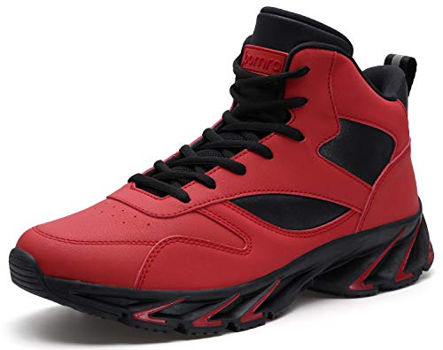 Joomra Stilvolle Herren Sneakers High Top Athletik inspirierte Schuhe, 2_rot, 43 EU von JOOMRA