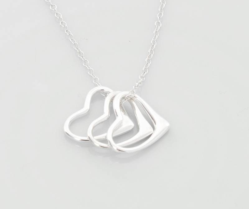 30 Jahre Halskette - Sterling Silber 30.geburtstag Drei Herzen 3 Anhänger Dreizehnte 30.geschenk von Joonthemoon1