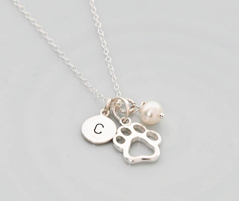 Silber Pfote Print Halskette - Personalisierte Pet Memory Haustier Anhänger Silber Pfote Print Halskette - Personalisierte Pet Memory Haustier Anhänger von Joonthemoon1