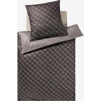 Bettwäsche Cornflower Double in Shiny Black, Schwarz/Grau von Joop!