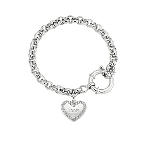 JOOP! Armband 925 Sterling Silber Damen Armschmuck, mit Zirkonia synth., 17+3 cm, Silber, Herz, Kommt in Schmuck Geschenk Box, 2025051 von Joop!