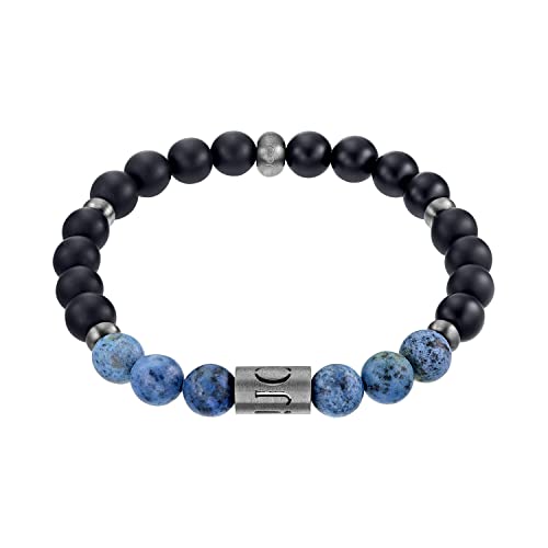 JOOP! Armband Edelstahl Herren Armschmuck, mit Dumortierit, 18,5 cm, Silber, Kommt in Schmuck Geschenk Box, 2033995 von Joop!