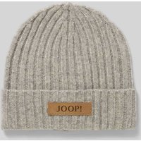 JOOP! Beanie mit Label-Detail Modell 'Aiana' in Hellgrau Melange, Größe 1 von Joop!
