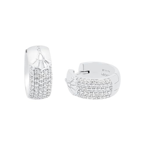 JOOP! Creolen 925 Sterling Silber Damen Ohrschmuck, mit Zirkonia synth., 1,7 cm, Weiß, Kommt in Schmuck Geschenk Box, 2036787 von Joop!