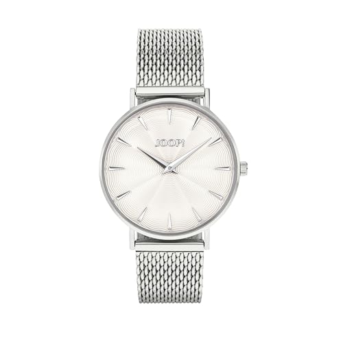 JOOP! Armbanduhr Damen Quarzuhr analog, mit Edelstahl Armband, Silber, 5 bar wasserfest, Kommt in Uhren Geschenk Box, 2022840 von Joop!