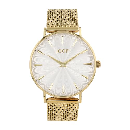 JOOP! Armbanduhr Damen Quarzuhr Analog, mit Edelstahl Armband, Gold, 5 bar Wasserdicht, Kommt in Uhren Geschenk Box von Joop!