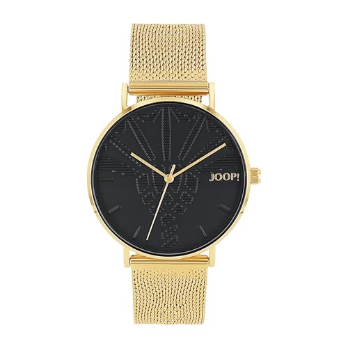 JOOP! Armbanduhr Damen Quarzuhr Analog, mit Edelstahl Armband, Gold, 5 bar Wasserdicht, End of Life System, Kommt in Uhren Geschenk Box, 2033714 von JOOP!