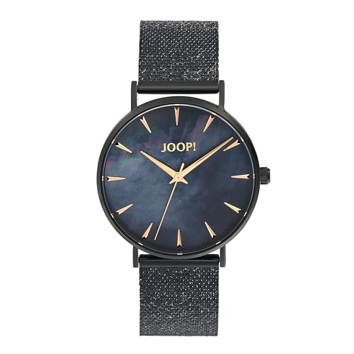 Joop! Armbanduhr Damen Quarzuhr Analog, mit Edelstahl Armband, Schwarz, 5 bar Wasserdicht, Kommt in Uhren Geschenk Box, 2036606 von Joop!