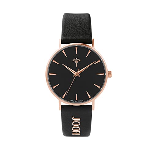 JOOP! Armbanduhr Damen Quarzuhr Analog, mit Leder Armband, Schwarz, 5 bar Wasserdicht, End of Life System, Kommt in Uhren Geschenk Box, 2026575 von Joop!