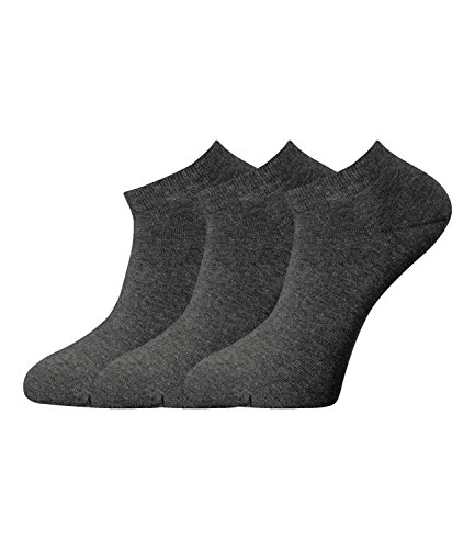 JOOP! Damen Sneaker Kurzsocken Füßlinge 760001 3 Paar, Farbe:Grau;Strumpf-/Sockengröße:39-42;Artikel:-2100 anthra mel. von Joop!