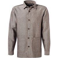 JOOP! Herren Overshirt braun Baumwolle-Leinen meliert von Joop!