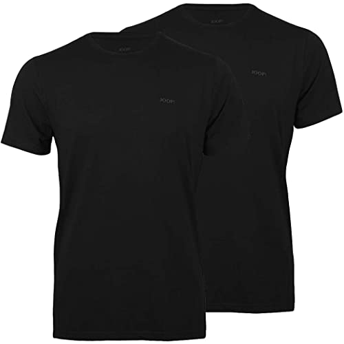 JOOP! Herren 2er-Pack Fine Cotton Stretch Rundhals T-Shirt, Unterhemd, Einfarbig: Farbe: Schwarz | Größe: 4 (Small) von Joop!