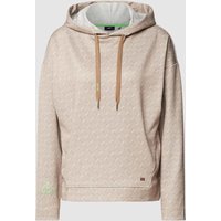 JOOP! Hoodie mit Allover-Muster und Label-Stitching in Beige, Größe 40 von Joop!