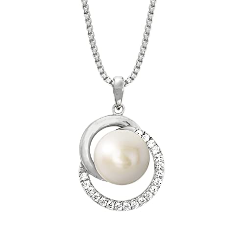 JOOP! 925 Sterling Silber Damen Schmuck, mit Zirkonia synth., mit Süßwasserzuchtperle, Silber, Kommt in Schmuck Geschenk Box von Joop!