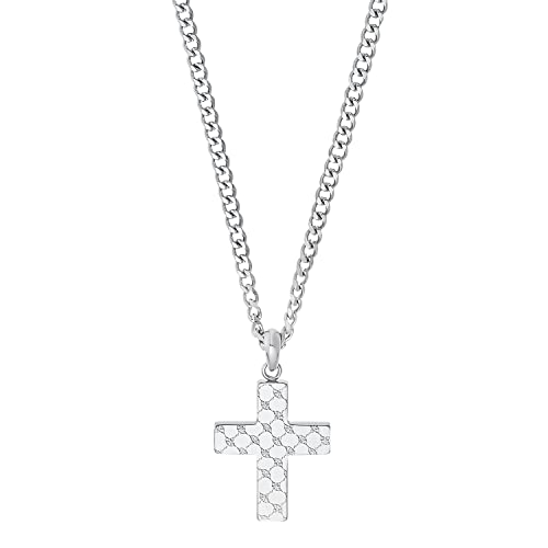 JOOP! Kette mit Anhänger Edelstahl Herren Halsschmuck, 60 cm, Silber, Kreuz, Kommt in Schmuck Geschenk Box, 2031030 von Joop!