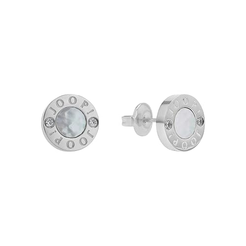 JOOP! Ohrstecker Edelstahl Perlmutt Damen Ohrschmuck, mit Zirkonia synth., 1 cm, Weiß, Kommt in Schmuck Geschenk Box, 2039777 von Joop!