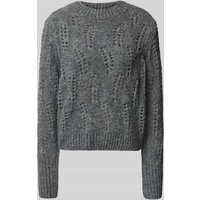 JOOP! Strickpullover mit Alpaka-Anteil und Rundhalsausschnitt in Hellgrau Melange, Größe 42 von Joop!