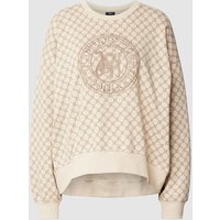 JOOP! Sweatshirt mit Allover-Muster und Label-Stitching in Beige, Größe 40 von Joop!