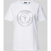 JOOP! T-Shirt mit Strasssteinbesatz in Weiss, Größe 38 von Joop!