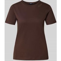 JOOP! T-Shirt mit Strasssteinbesatz und Rundhalsausschnitt in Dunkelbraun, Größe 38 von Joop!