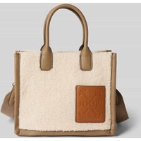 JOOP! Tote Bag mit Label-Patch Modell 'pezza peluche aurelia' in Stein, Größe 1 von Joop!