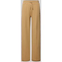 JOOP! Wide Leg Sweatpants mit fixierten Bügelfalten Modell 'TALINA' in Camel, Größe 38 von Joop!