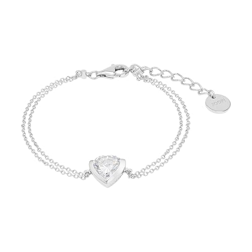 JOOP! Armband 925 Sterling Silber Damen Armschmuck, mit Zirkonia synth., 17+3 cm, Weiß, Herz, Kommt in Schmuck Geschenk Box, 2039690 von Joop!