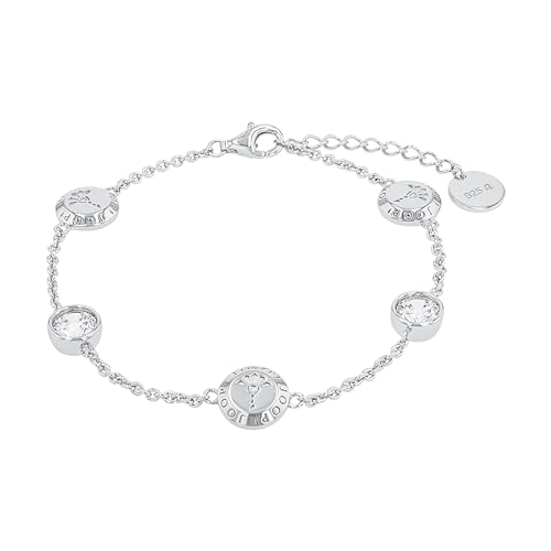JOOP! Armband 925 Sterling Silber Damen Armschmuck, mit Zirkonia synth., 17+3 cm, Weiß, Kornblume, Kommt in Schmuck Geschenk Box, 2038048 JOOP! Armband 925 Sterling Silber Damen Armschmuck, mit Zirkonia synth., 17+3 cm, Weiß, Kornblume, Kommt in Schmuck Geschenk Box, 2038048 von JOOP!