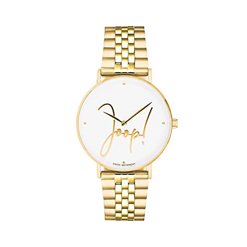 Joop! Armbanduhr Damen Quarzuhr Analog, mit Edelstahl Armband, Gold, 5 bar Wasserdicht, Kommt in Uhren Geschenk Box, 2028335 von Joop!