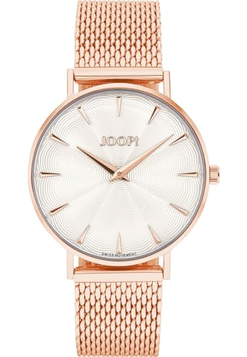 Joop! Armbanduhr Damen Quarzuhr Analog, mit Edelstahl Armband, Roséfarben, 5 bar Wasserdicht, Kommt in Uhren Geschenk Box, 2027242 von Joop!