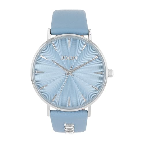 JOOP! Armbanduhr Damen Quarzuhr Analog, mit Leder Armband, Blau, 5 bar Wasserdicht, Kommt in Uhren Geschenk Box, 2035663 von Joop!