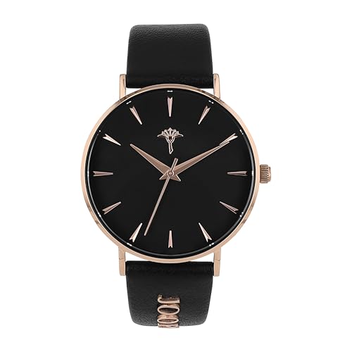 Joop! Armbanduhr Damen Quarzuhr Analog, mit Leder Armband, Schwarz, 5 bar Wasserdicht, End of Life System, Kommt in Uhren Geschenk Box von Joop!